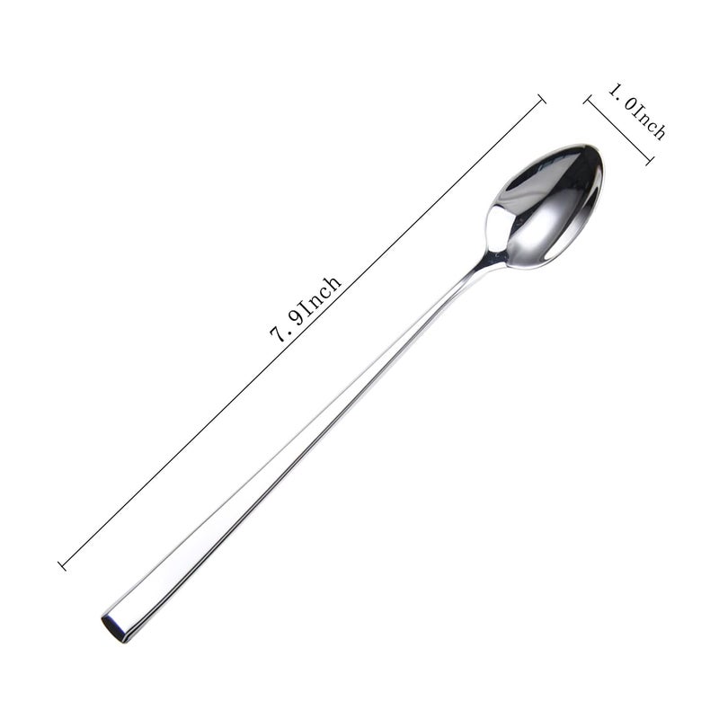 HISSF Iced Tea Spoons, Mixing Spoons,18/10 Stainless Steel Stirring Spoon, set of 6 Pieces-7.9 Inch - Image 3